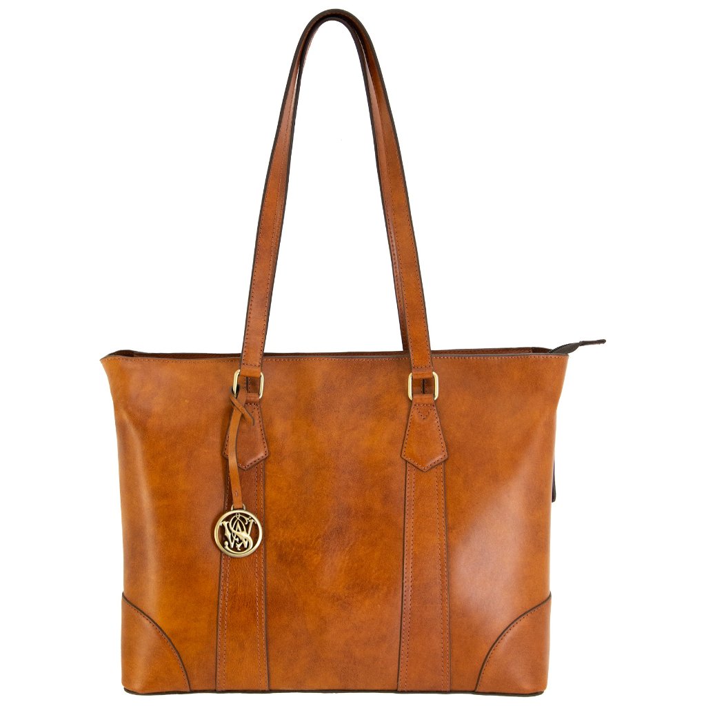 Smith & Wesson Leather Concealed Carry Tote Brown Travel Bag Ccw New Large